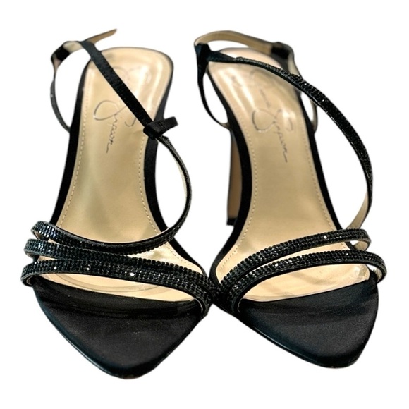 Jessica Simpson Women's Black Slingback Stiletto Heel Pyine Dress Sandals Size 7 - Picture 4 of 8